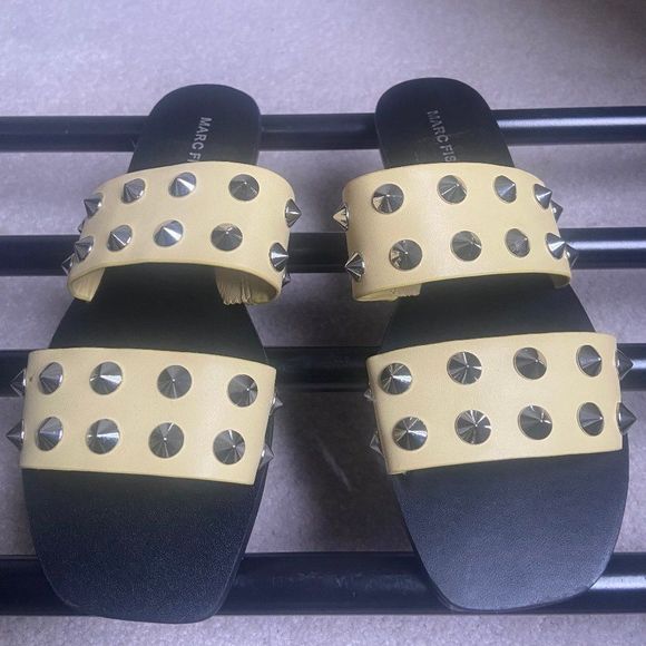 MARC FISHER Women Bolive Studded Slide Sandals - NEW NWOB - Picture 2 of 8